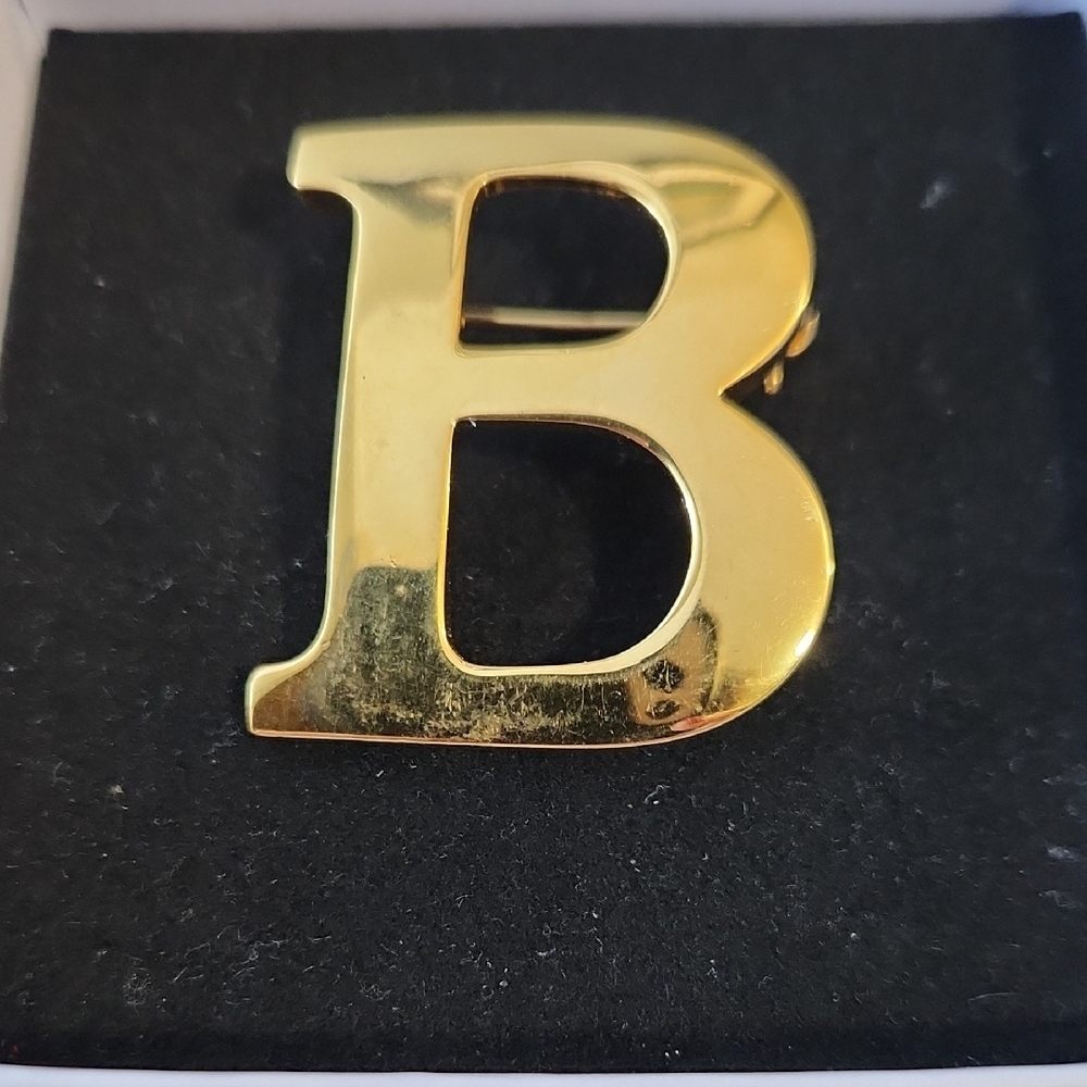 Gold Tone Letter B Brooch